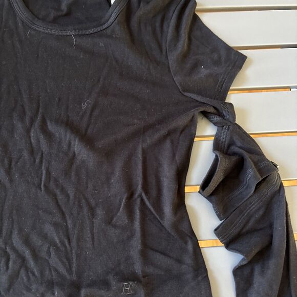Helmut Lang Black Shirt Long Removable Cut Out Slashed Sleeve Cotton Size XS NWT - Picture 3 of 6